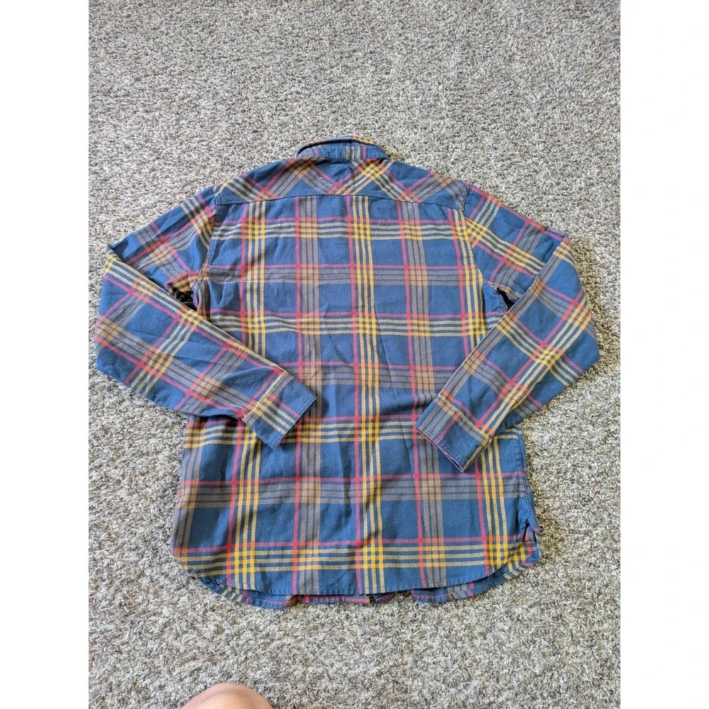 Levi's‎ 2-Pocket Flannel Shirt Button Up Long Sleeve Medium Blue Yellow Red